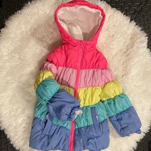 Oshkosh size 6 puffer rainbow jacket